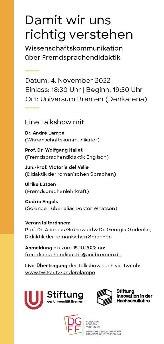 Damit wir uns richtig verstehen – eine Talkshow ZUM THEMA #Wissenschaftskommunikation über #Fremdsprachendidaktik