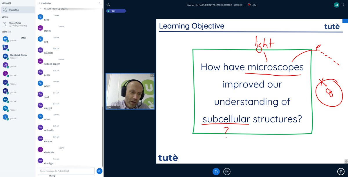 A really engaging GCSE Biology lesson on <a href="/TuteEducation/">Tute Education</a> this morning. Seven students actively engaged in virtual learning.

Paul made the lesson interesting, interactive &amp; personable. TUTE are leading the way in virtual learning - live teaching with clear objectives &amp; outcomes.