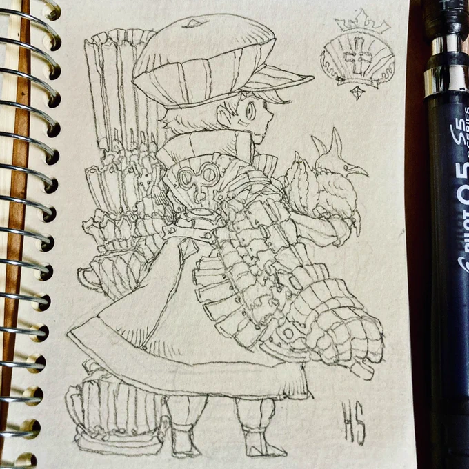 クロッキー帳お絵描き「機械腕さん」をお絵描き* 