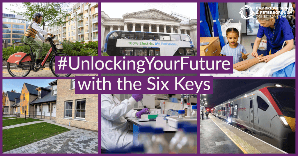 CPCAGrowthHub's tweet photo. This Autumn, the @CambsPboroCA will be visiting all six districts as part of their Six Keys Roadshow, where they will be speaking to communities about the work they are doing towards #UnlockingYourFuture. https://t.co/CNhmqUjVWB https://t.co/wOIDyAdMmq
