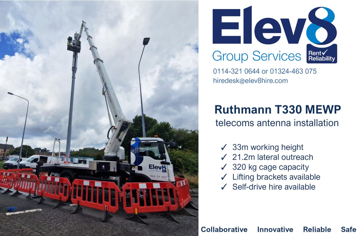 Elev8Access's tweet photo. One of our T330 #accessplatforms being used to safely install antenna onto a non-climbable #telecoms pole in Cardiff.
The T330 is the largest #poweredaccessplatform in our fleet that is available for self-drive hire.
https://t.co/knoP1qIm4E https://t.co/LAmUK0ftSP