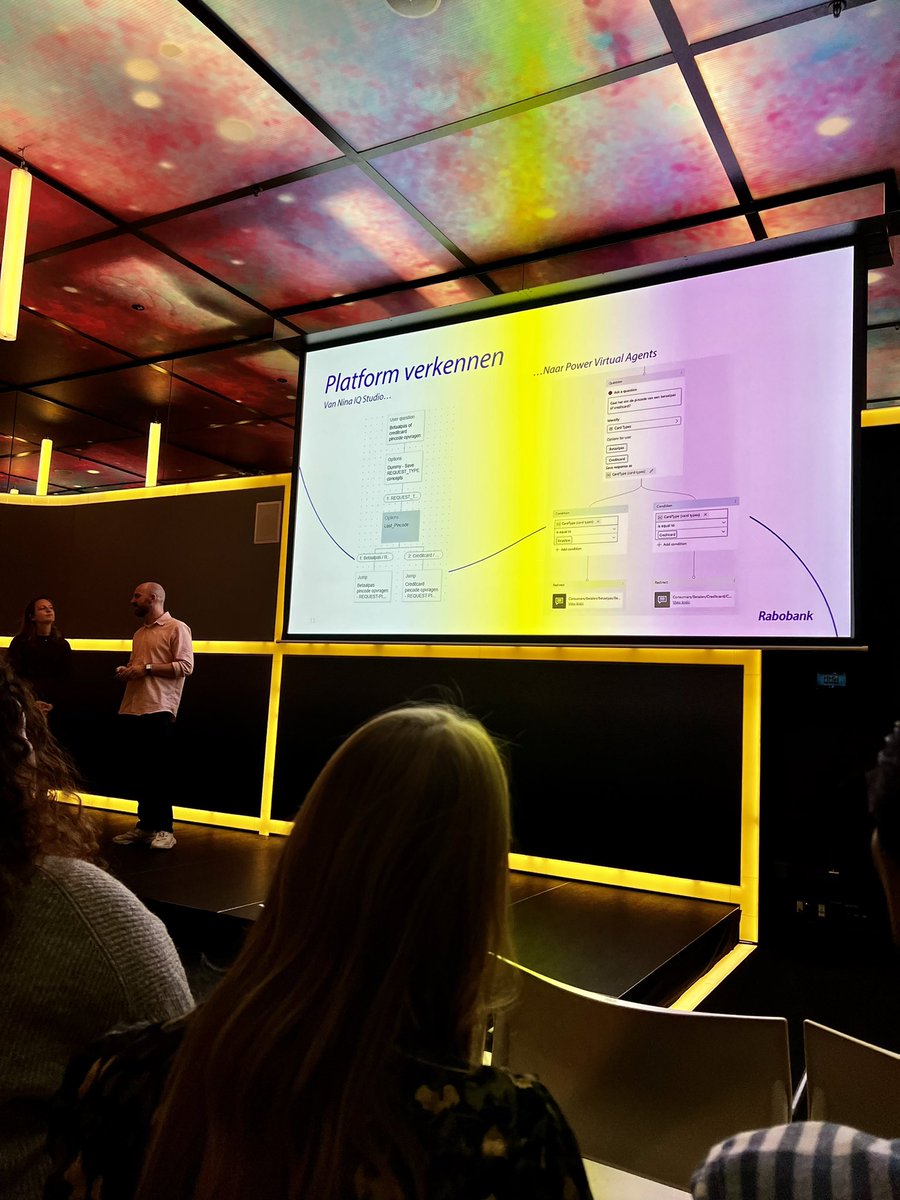 BarendJun's tweet photo. Platform keuze EN migratie bij @Rabobank: van Nuance naar Microsoft PVA π€ππ€
Complex project, zeer leerzame sessie! π€
Met: Kiko Herts & Dennis Jongeling π
#ConversationalConference @botrepreneurs @Frankwatching #ConversationalAI #Chatbots #Voice https://t.co/HPb0PVK2WZ