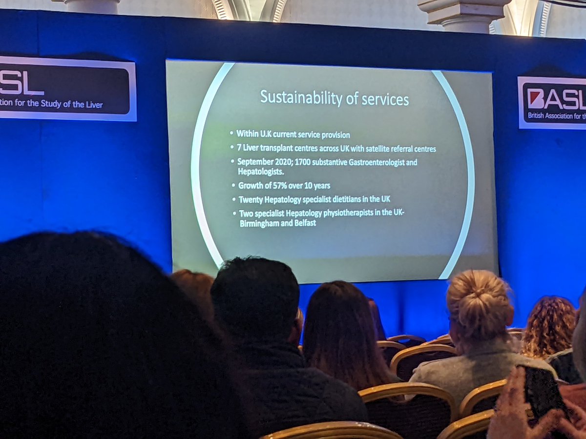 docdai's tweet photo. Brilliant talk showing the importance and immense impact providing specialist dietician/physiotherapy services have on improving outcomes for liver patients but also saving huge amounts financially for the NHS. Invest to save! Help to write our businesscase @g_howell013 @BASLedu https://t.co/IVa94ZpFrC