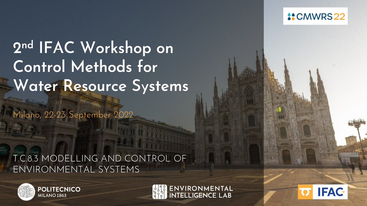 Conference time <a href="/polimi/">Politecnico di Milano</a>!
We are hosting <a href="/IFAC_Control/">IFAC_Control</a> CMWRS 2022