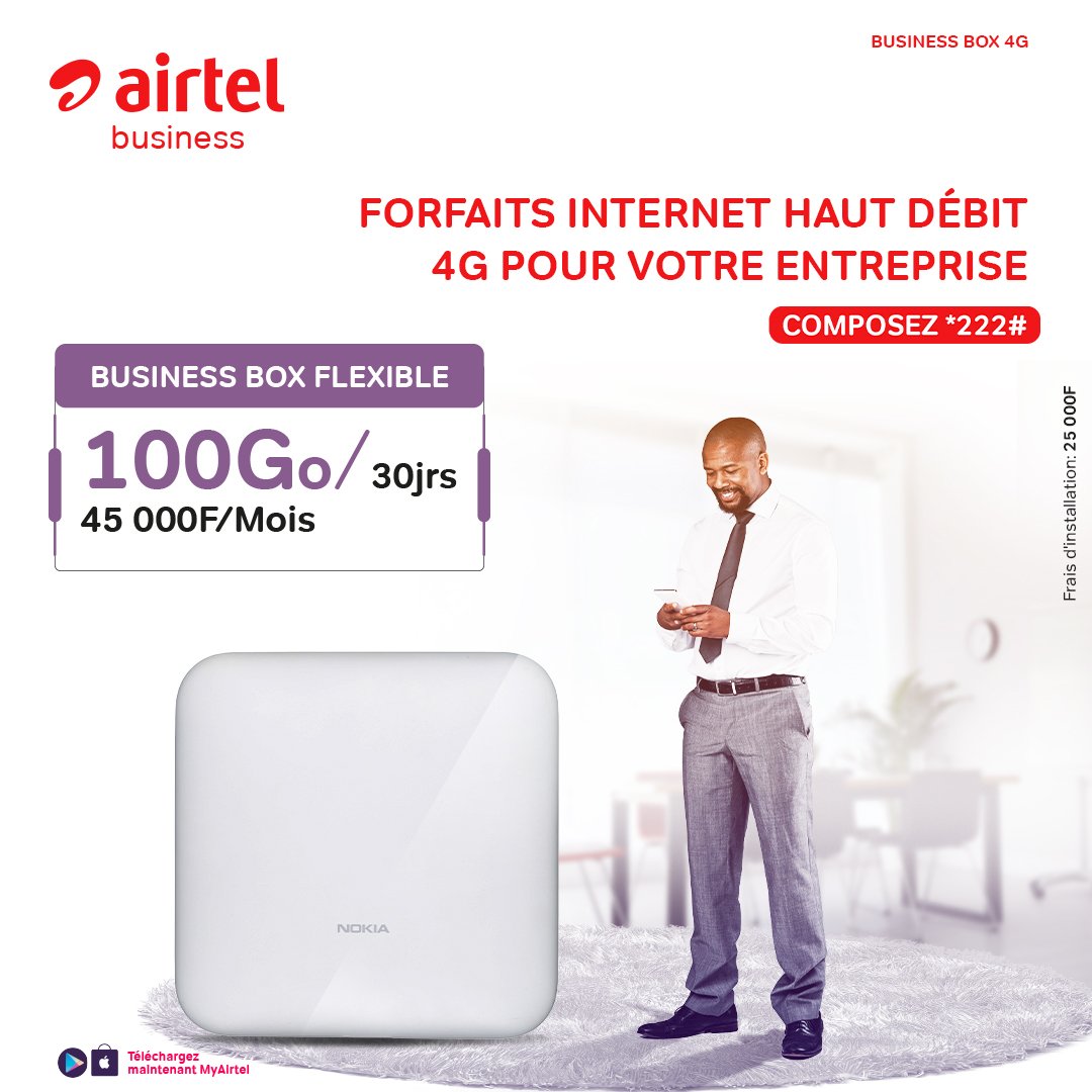 Airtel_GA's tweet photo. Que vous souhaitiez une connexion fiable pour vos bureaux, pour un séminaire ou pour une conférence de presse.
Nous avons conçu pour vous des offres sur mesure qui collent à votre besoin et à votre budget.
#AirtelGabon
#BOXBusiness https://t.co/zXRwdX6PKq