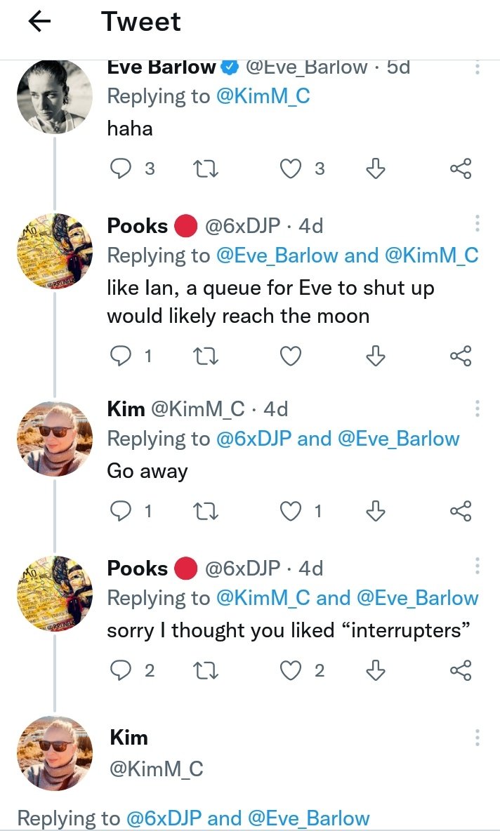 Burt6Gill's tweet photo. I haven't laughed at Eve for a while so...Here's a little gem I found for entertainment purposes of course..1/2... #EveBarlowIsAJoke #botsentertainment #BouzyBucks #TUGSNewSite https://t.co/Epa2LUys4s