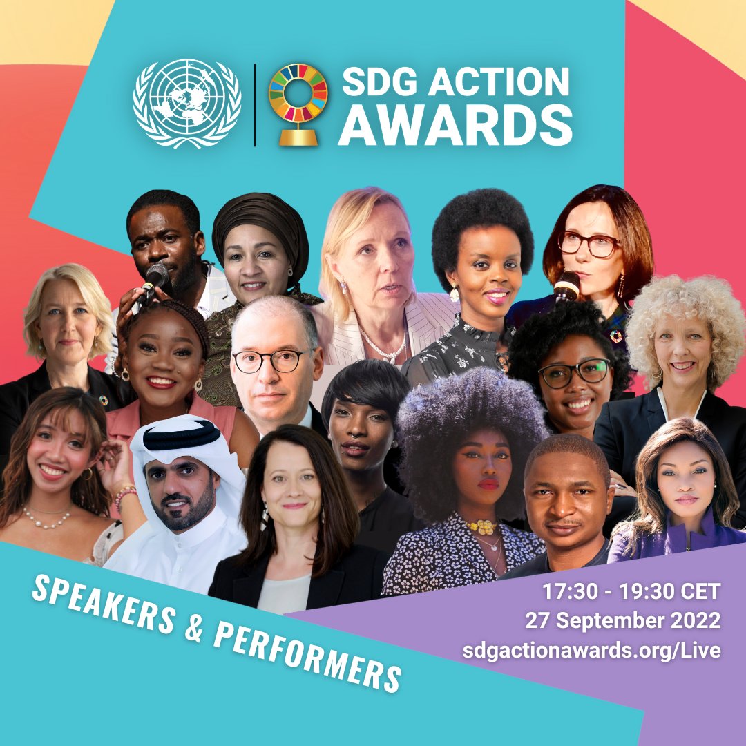 pontimari's tweet photo. Save the Date to watch the UN #SDGAwards Ceremony on 27 Sept 2022 at 17:30 CET to celebrate changemakers & initiatives that #FlipTheScript for a more sustainable future on a healthy planet.
Check out our incredible line-up! ▶️https://t.co/VXCJ99vajl
🗓️https://t.co/KdgvZBMkCK https://t.co/aAC9nhIG2y