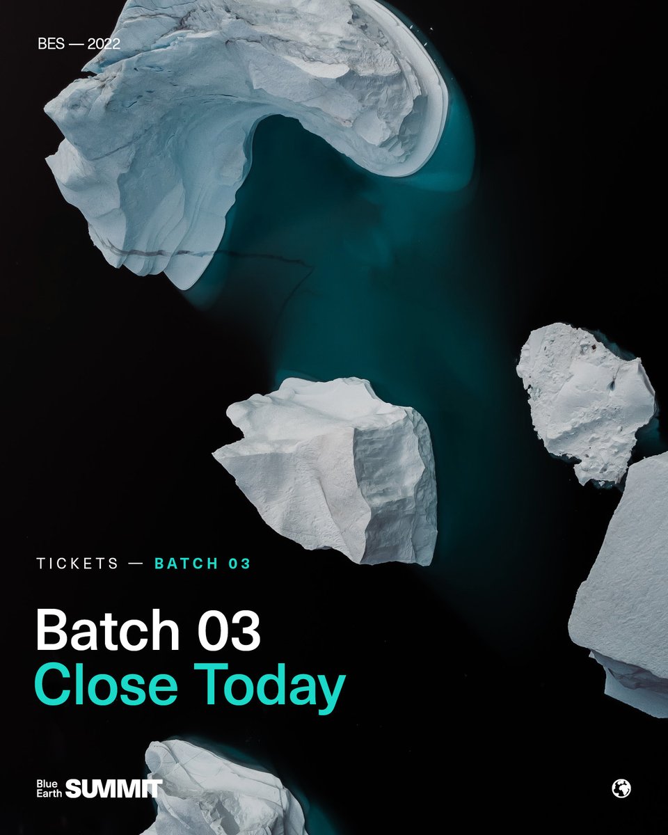 BlueEarthSummit's tweet photo. The countdown is on! Batch 3 tickets close at 5pm today &amp; with it the chance to save up to £150.

Book now to add your name to the team sheet, joining a dynamic mix of brands and businesses; makers and mavericks all protecting people and planet: https://t.co/8FTUUh1eBS https://t.co/AkacYgEBKJ