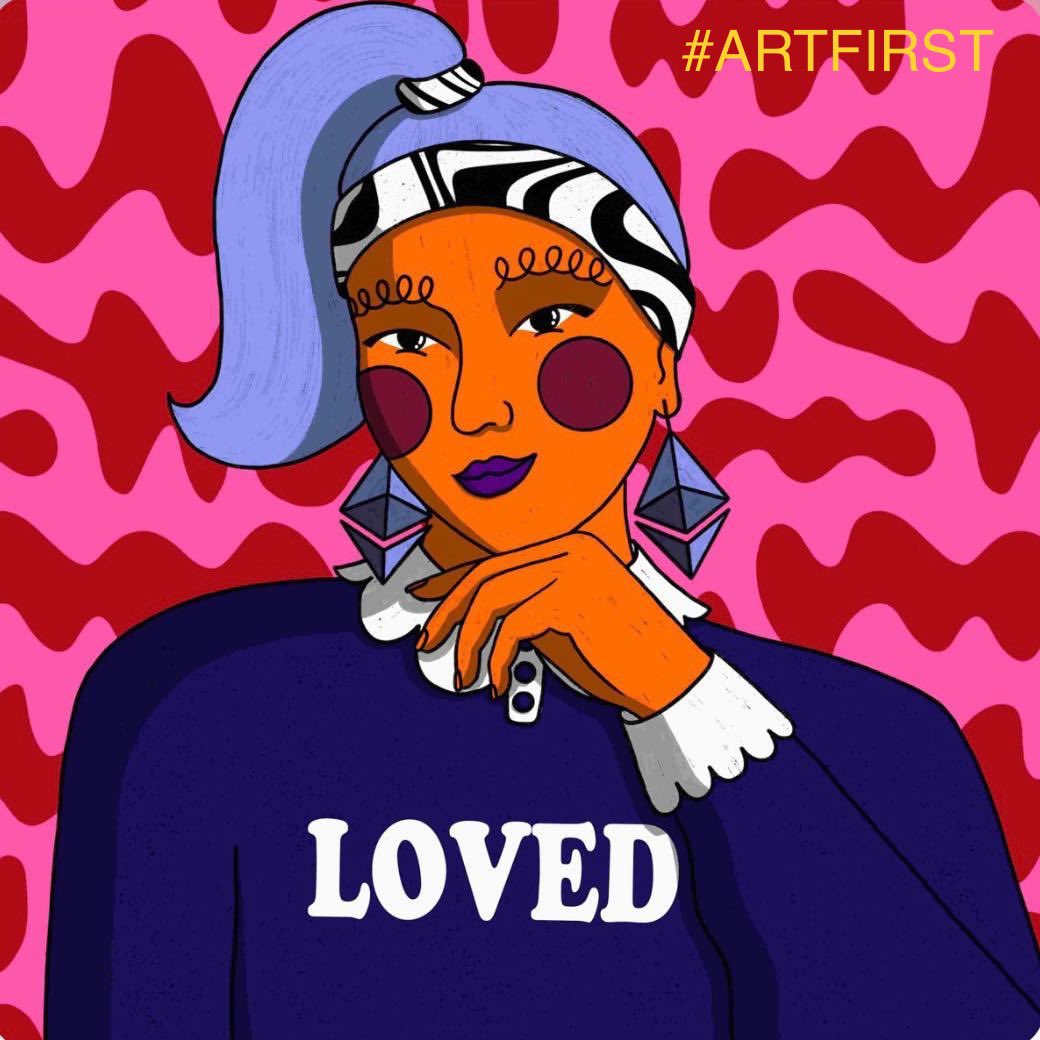 I love her purple hair and dark cheek and lip color so much!#ArtFIRST #HouseofFirst
#RemarkableWomenNFT