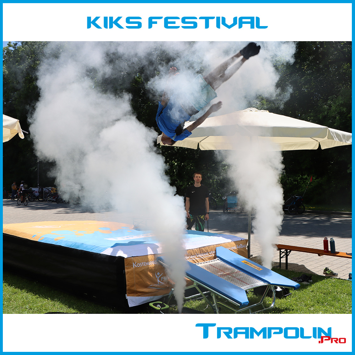 TrampolinPro's tweet photo. Wir sind für euch auch auf Events aktiv! Die Bilder entstanden dieses Jahr beim KIKS Festival. 

Schreibt uns bei Interesse an - wir pimpen eure Veranstaltung oder euer Event auf! Großtrampoline, Minitramps, oder eine TurnArea voller Airtracks - macht euer Event einzigartig! 🤸 https://t.co/wedRzZJgu7