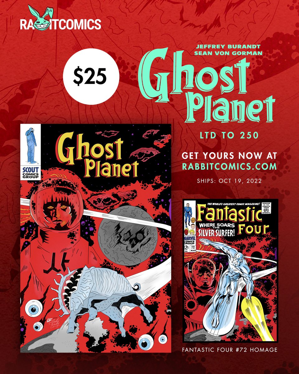 LloydBailey's tweet photo. My Exclusive Variant for @ScoutComics Ghost Planet from writer @Jef_UK &amp; artist @VonGormanArt is available now at https://t.co/BOGf53o4vQ

#ghostplanet #scoutcomics #indiecomics #jeffreyburandt
#seanvongorman #rabbitcomics
#jackkirby #marvelcomics #fantasticfour #silversurfer https://t.co/xAtnwTOpJG