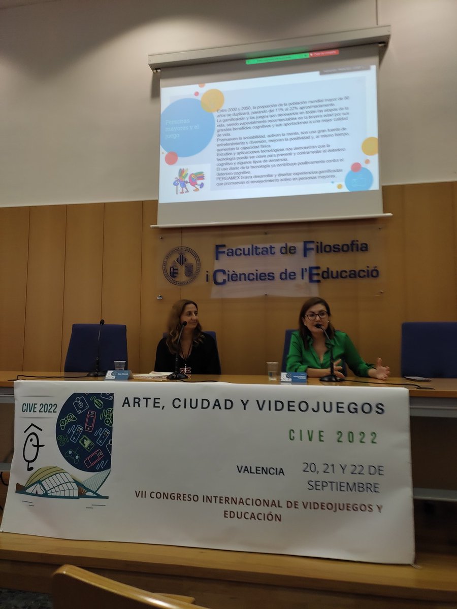 marisacon's tweet photo. Dra. Carina González Experiencias de juego para todas/os #CIVE22  #congreso #educación #videojuegos #cultura  #uv 
@ETSEUV @UTNinspt https://t.co/VcZA8VBnIi