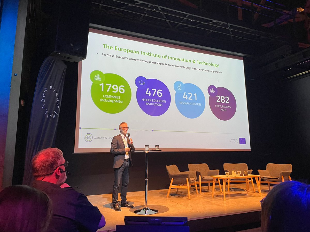 CreativeFed_EU's tweet image. We are honored to welcome our former Director @Bernd_Fesel, now interim CEO of the newly founded @EITCultCrea, who is introducing the vision and mission of EIT Culture &amp;amp; Creativity: 

“Unlocking the latent value of #innovation in the Cultural and Creative Sectors &amp;amp; Industries”