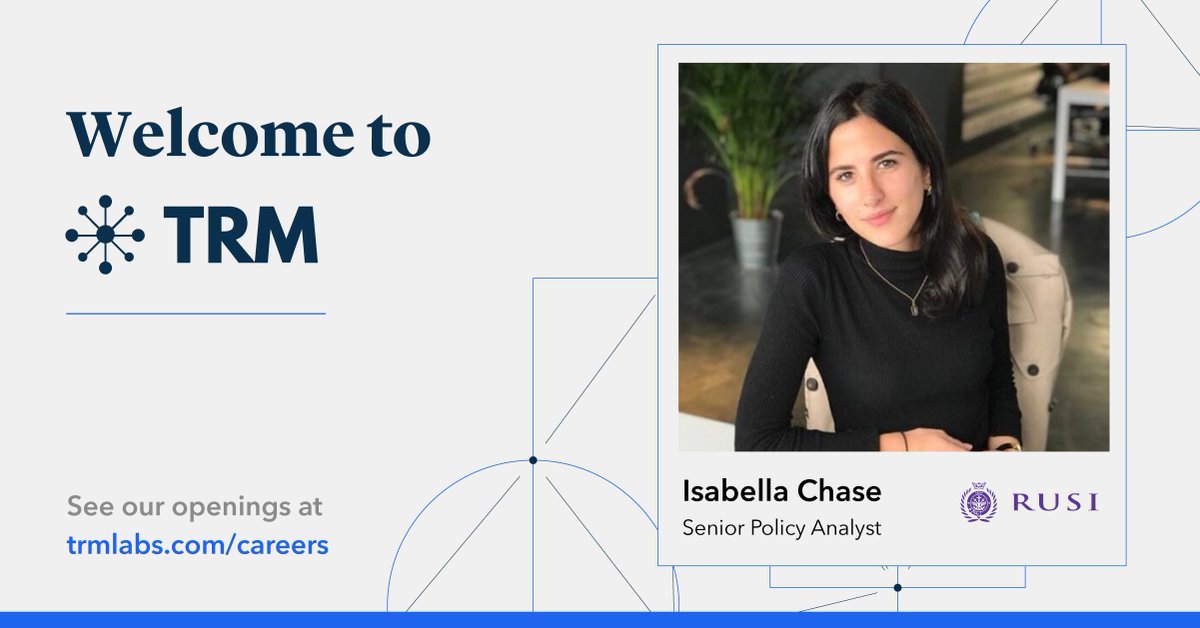 trmlabs's tweet photo. We recently welcomed @ChaseFinCrim to TRM, bringing a wealth of knowledge on financial crime &amp; UK policy. We caught up to discuss her new role at TRM, the UK &amp; EU regulatory landscapes surrounding #crypto, and her thoughts on tackling financial crime: https://t.co/P876PjS8PR https://t.co/rX2PNegIiu