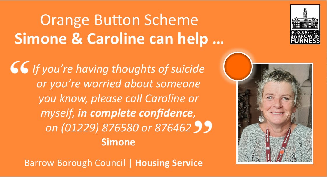 WandFCThrivComm's tweet image. Housing officers, Simone Singleton and Caroline Kendall, are proud holders of the Orange Button.
🟠Anyone can contact Simone and Caroline for advice and support.
Visit bit.ly/3xL4jpM for more info.
@Every_Life_Cumb
#OrangeButtonCommunity #showusyourorangebutton