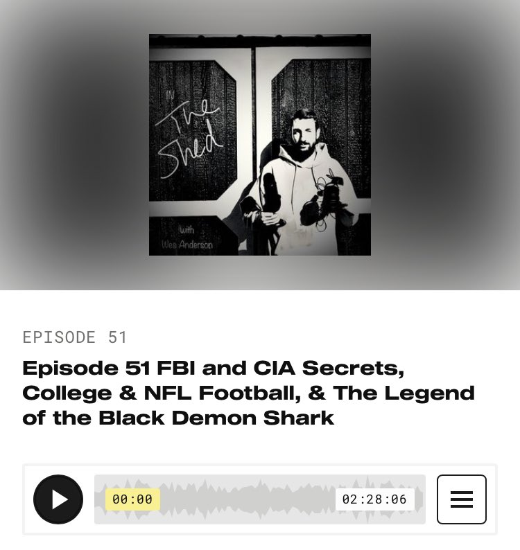 InTheShed4's tweet photo. Give our latest episode a listen, wherever you get your podcasts! #Matisyahu #Soccer #AdnanSyed #TrueCrime #Pandemic #FBI #CIA #CFB #NFL #Football #Vampires #TheUniverse #DemonShark #Cryptozoology #InTheShed #WesAnderson #Politics #Sports #Paranormal #News #Podcasts #Spotify https://t.co/AqN3Xp9J2u