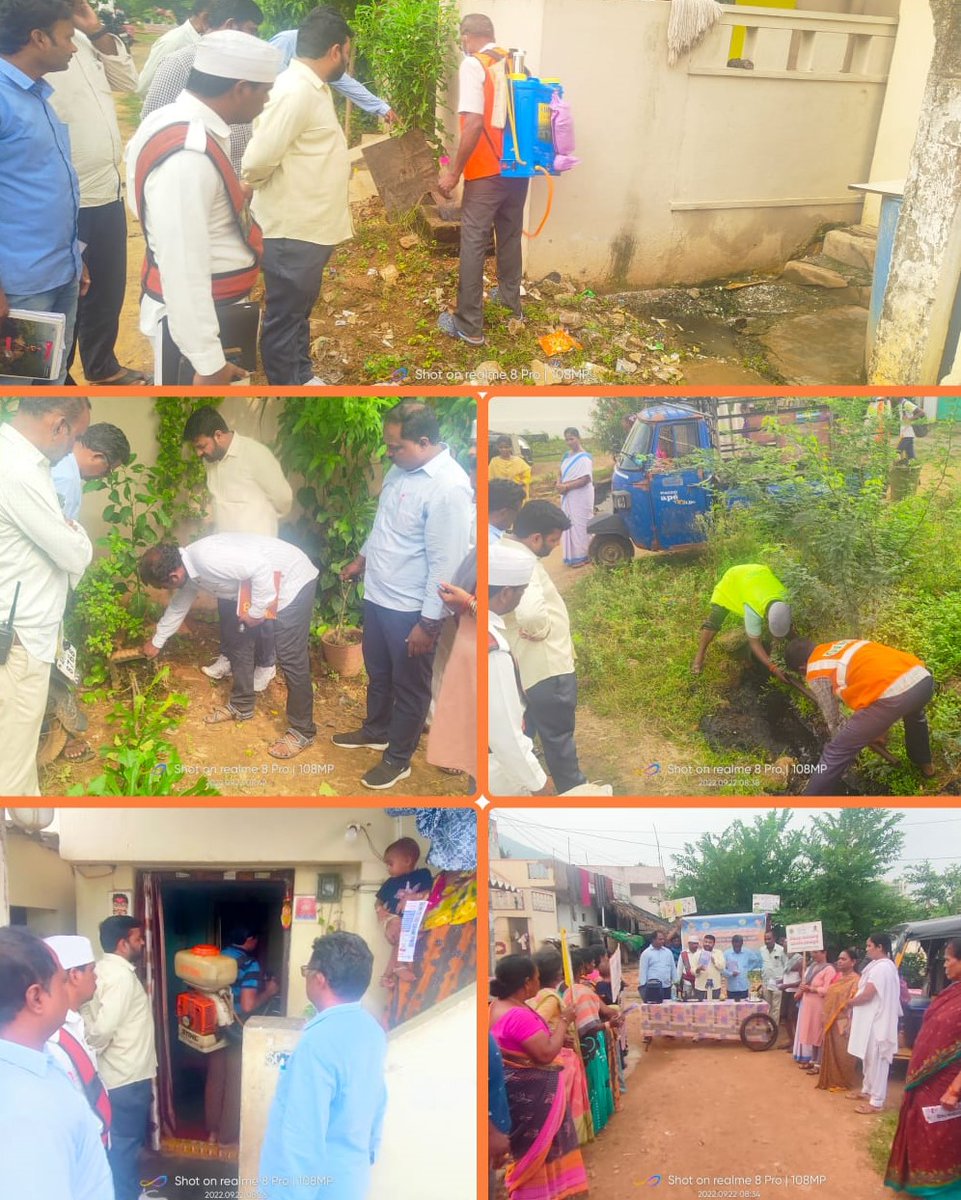 GVMC_VISAKHA's tweet photo. Zonal Commissioner VIII conducted awareness campaign to sensitize citizens about prevention of mosquito borne seasonal diseases and also inspected the sanitation activities in Gollavillivanipalem, Ward 95, Zone 8.

#VizagSaysNotoPlastic https://t.co/GQ1X7NVg4f