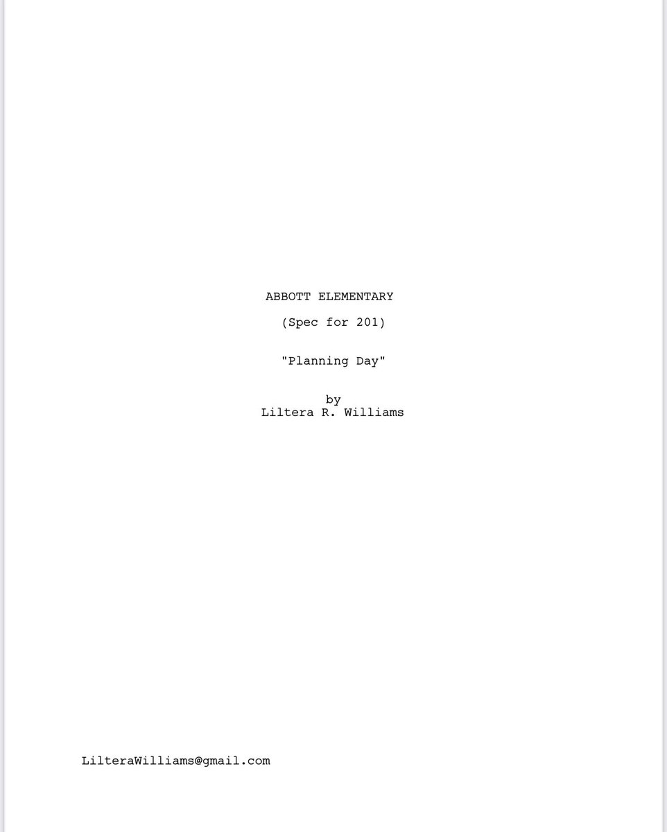 iWrite4orU_LRW's tweet photo. Sooo, I finished my spec script for #AbbottElementary back in April… 

As an educator, it was easy to capture the voice of the show, but it’s crazy how I practically predicted the premise of tonight’s premiere episode.🤯

(Screen)#WriterGrind®️✍🏾📺 https://t.co/ELHNGqF8Wx