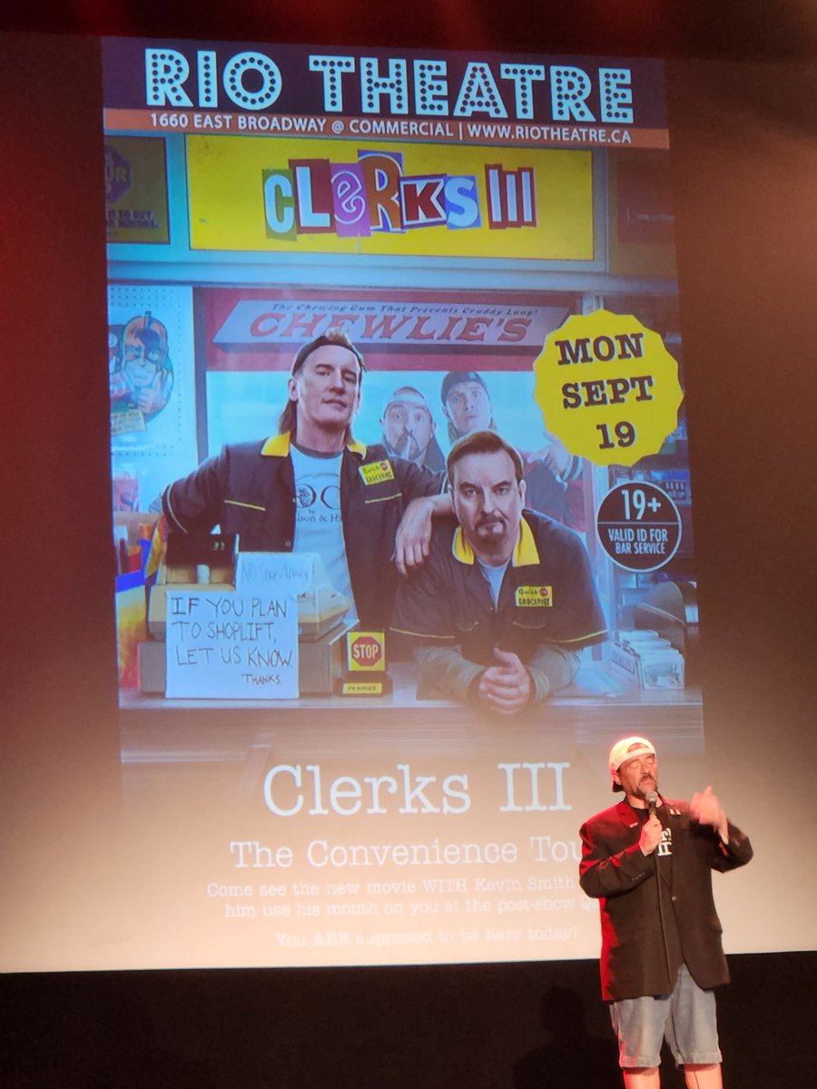JRs_Mindspace's tweet photo. @ThatKevinSmith Thank you for @ClerksMovie. I laughed, I cried and I loved. Been loyal since I was 13 and after 5yrs at my first job I started putting together my own version of Clerks but at a movie theatre. 23yrs later and I have a million stories to share. #ClerksIII https://t.co/N5x4tXIBb3