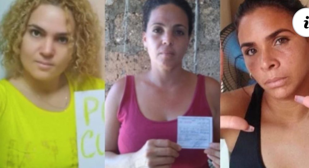 lavozinfo2023's tweet photo. En #HuelgaDeHambre y sin usar el uniforme de reclusas: se plantan en #prisión las manifestantes del #11J Angélica Garrido, María Cristina Garrido y Lizandra Góngora. Por ellas #Noalcodigodefamilia https://t.co/JQkrxjxXBX