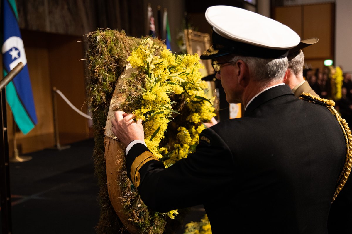 Australian_Navy's tweet photo. Defence leadership observed a moment of silence today at the National Memorial Service at Parliament House to remember Her Majesty Queen Elizabeth II - her humanity, her grace, and her life of devoted, tireless service to the Commonwealth are an example for us all. https://t.co/Ai9Yv4K0W1