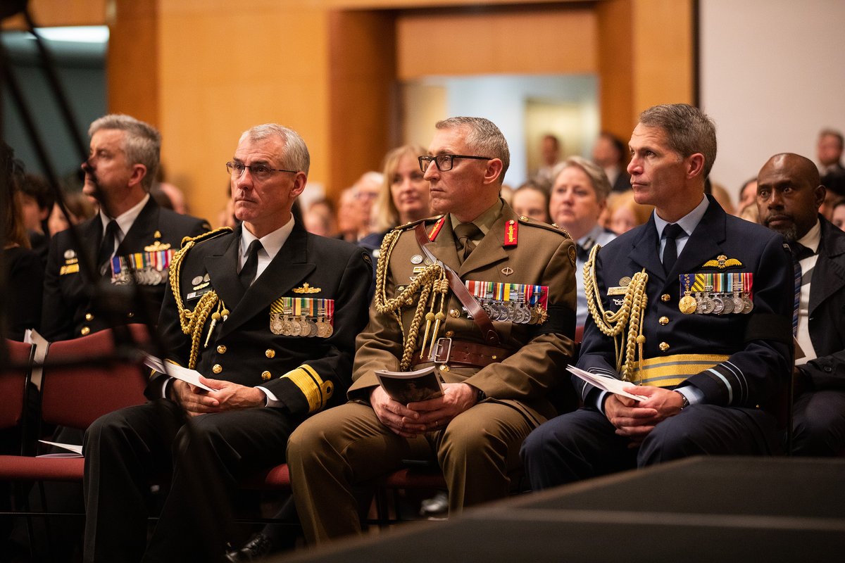 Australian_Navy's tweet photo. Defence leadership observed a moment of silence today at the National Memorial Service at Parliament House to remember Her Majesty Queen Elizabeth II - her humanity, her grace, and her life of devoted, tireless service to the Commonwealth are an example for us all. https://t.co/Ai9Yv4K0W1