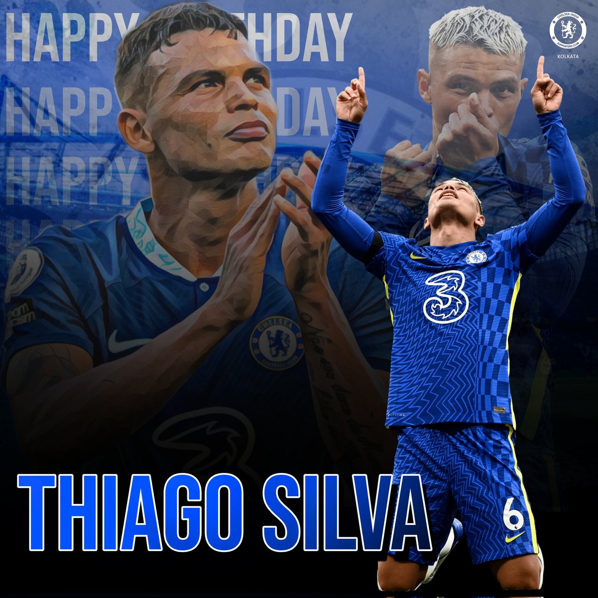 CISCKolkata's tweet photo. "Age is just another number"
Dedication and Domination at its best.
From goal line saves to social media Tweets.
He's got them all💫
A fine blend in the age fold.
Here's wishing our Brazilian veteran, Thiago Silva
Happy Birthday🌟🥳
Warm wishes on this day💐
#Chelseaindia #cisck https://t.co/wu7P21Amo9