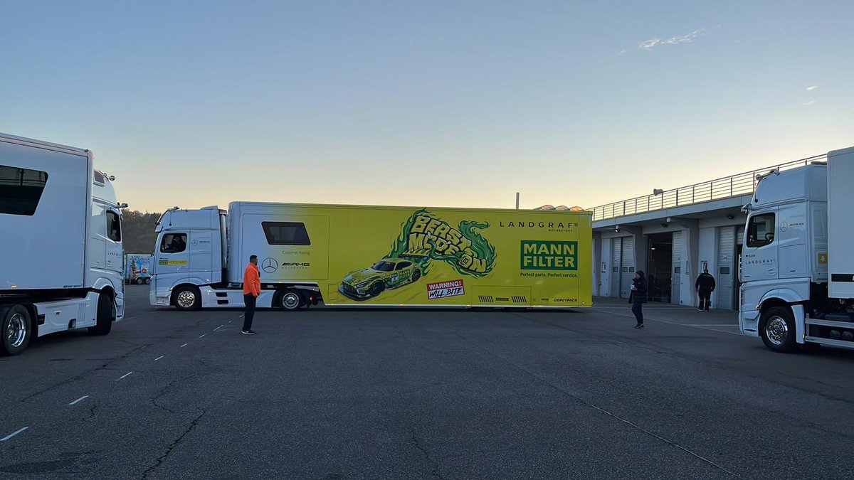 Early morning at Sachsenring and its time for a new round of paddock tetris! #gtmasters @Landgraf_Racing