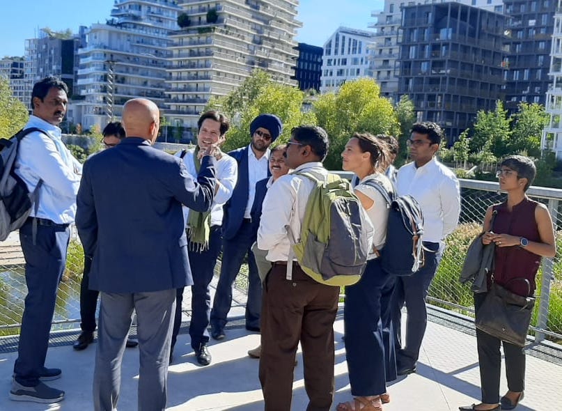 NIUA_India's tweet photo. A #CITIIS delegation completed a 5-day study tour to #France, facilitated by @sciencespo, @efficacity_lab &amp; @AFD_en. Through lectures, meetings &amp; site visits in Paris and Lyon, 20 participants analysed the challenges of sustainable urbanisation &amp; brainstormed how to tackle them. https://t.co/WAHsa0F7t2