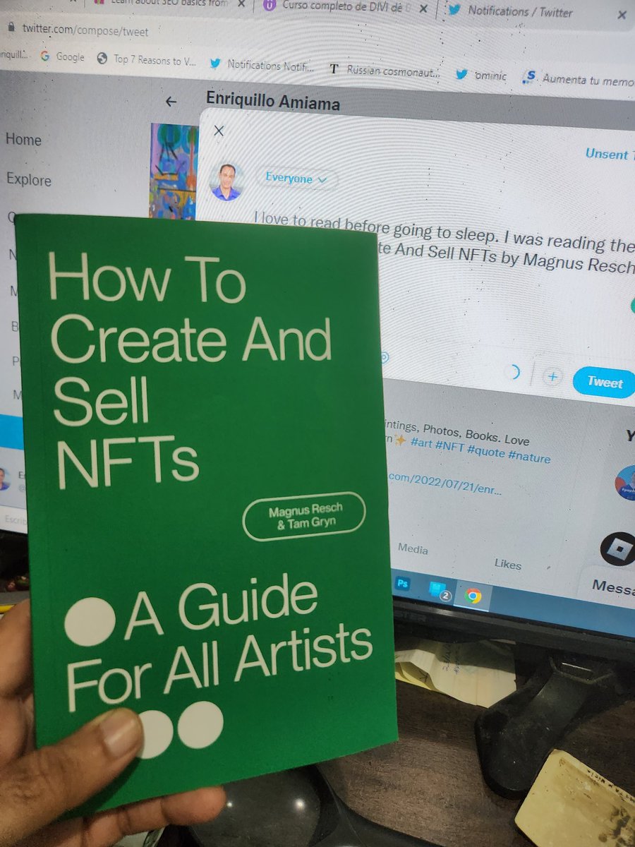 I love to read before going to sleep. I was reading the book How To Create And Sell NFTs by <a href="/MagnusResch/">Magnus Resch</a> a must-read!
#photo #NFTCommuntiy #artist