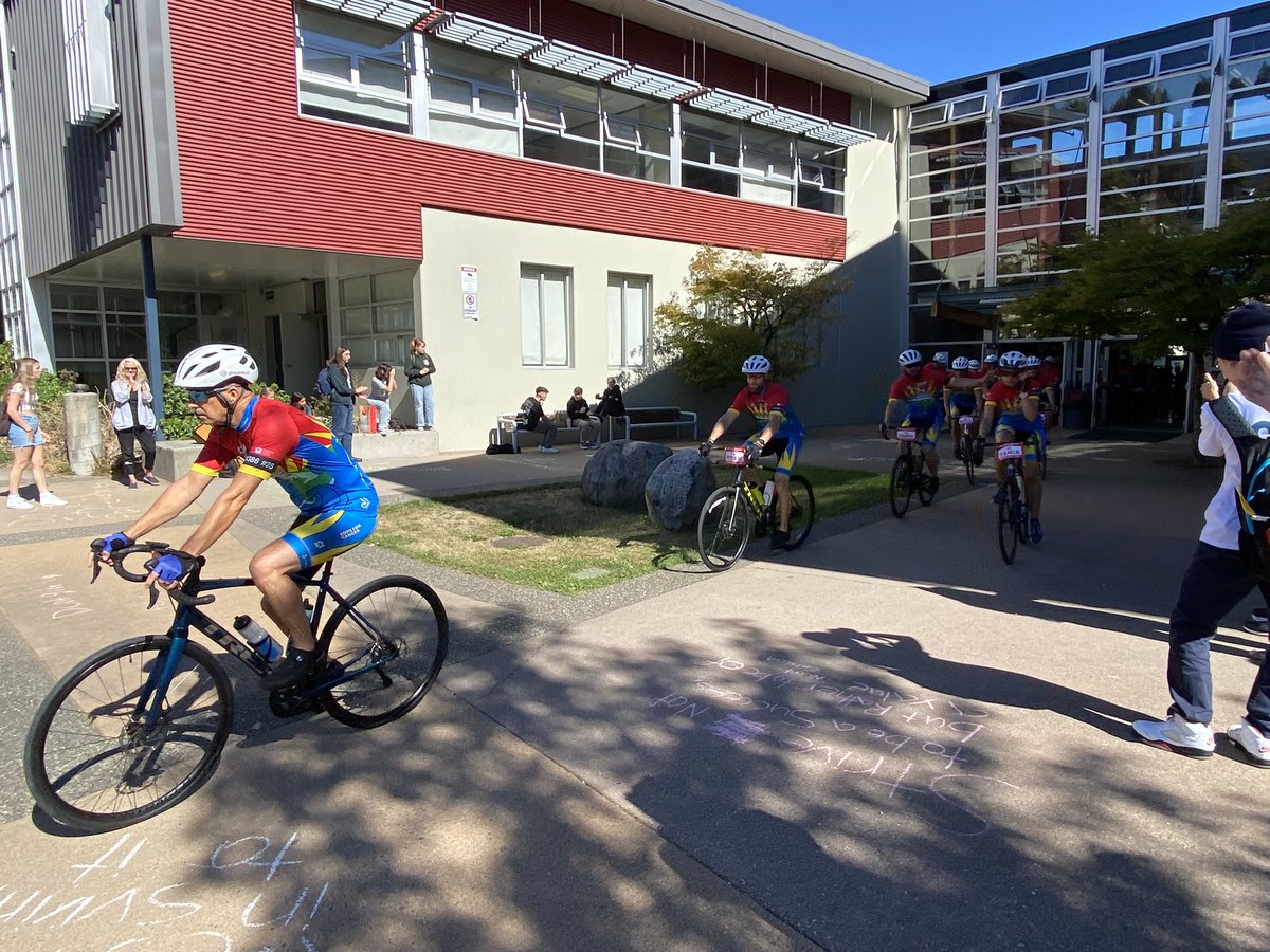 Great to welcome @TourdeCoast riders into Sutherland today as they head out on their 9 day 800+ km ride as they raise funds for life saving pediatric cancer research. <a href="/NVSD44/">School District 44</a>