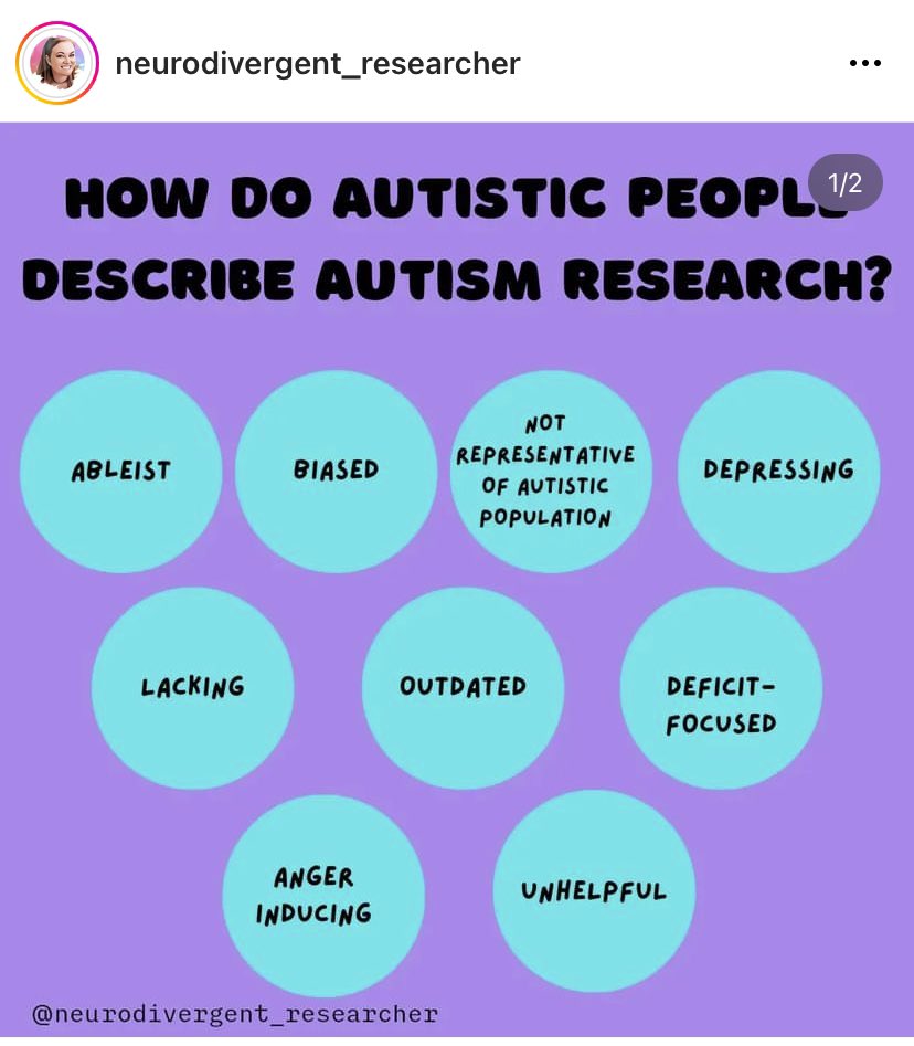 Lau_Cob_'s tweet photo. Improving autism research is overdue. #AutisticsInAcademia #Autism #ActuallyAutistic #Neurodivergent #Neurodiversity #NeurodiverseSquad #Research #AutismResearch #DisabilityPride #NothingAboutUsWithoutUs https://t.co/6gQOpRW6Gj