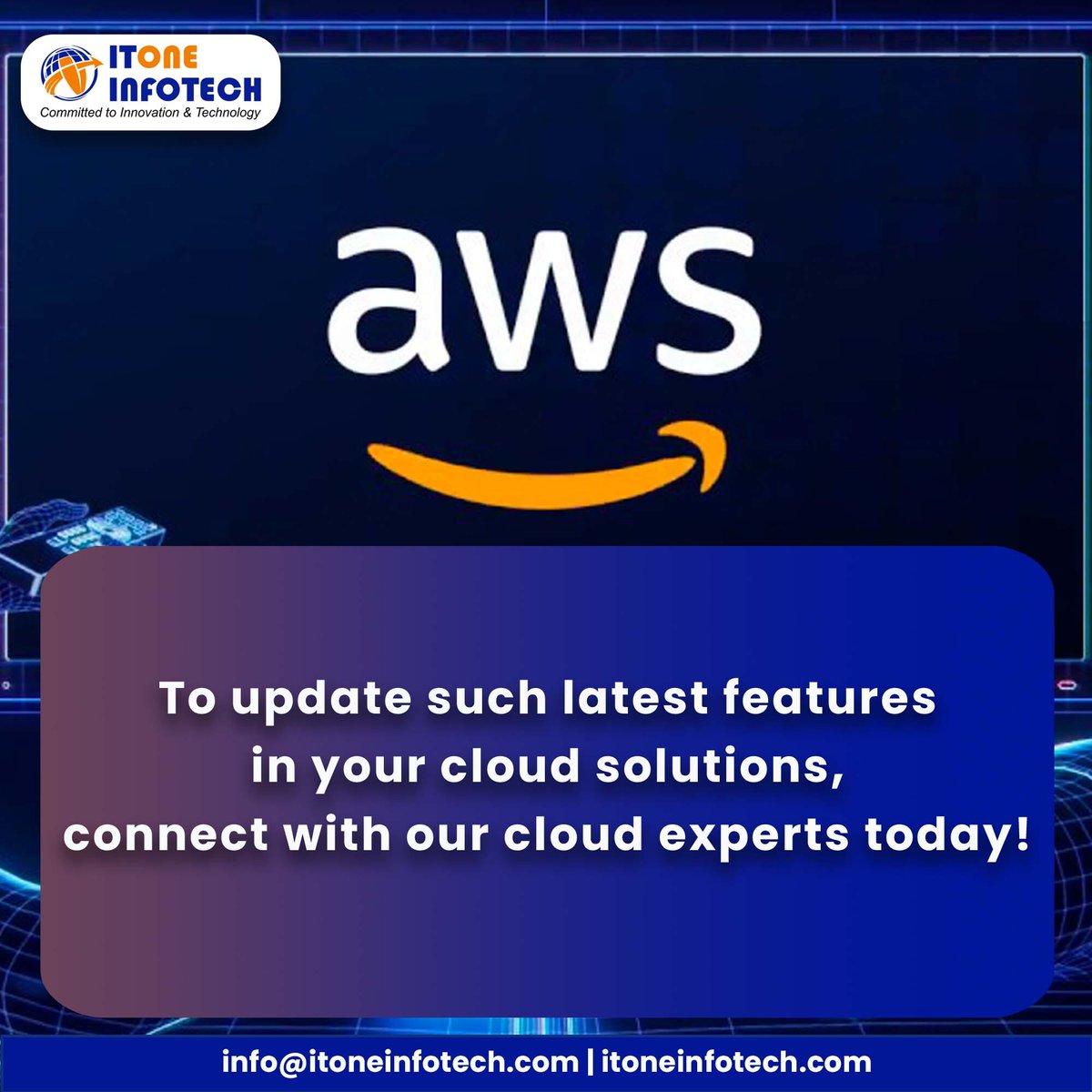 itoneinfotech's tweet photo. AWS is constantly adding new capabilities so you can leverage the latest technologies to experiment &amp; innovate more quickly. This post shows how ITOne Infotech is adapting to these changes. 
https://t.co/WEQ1ABfQtZ 

#amazonwebservices #AWS #CloudComputing #technews #itone https://t.co/4vCUNF7vCm