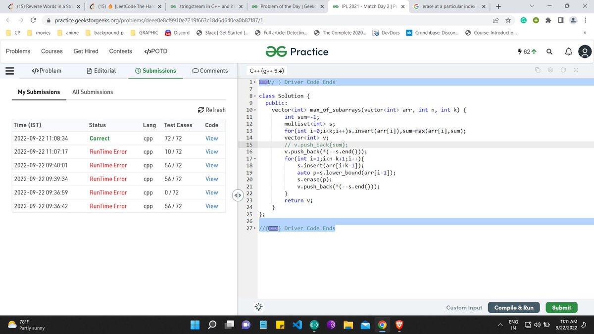llDarkwayll's tweet photo. Day 84 of 100 Days of Code Program by
@CodeinCommunity

, Supported by
@MinutesCoding

Ques1:Match Day 2(GeeksforGeeks)
Code link:https://t.co/dCu2VyVYTt
Discord:https://t.co/S4dOkeJfQi

#100daysofcodechallenge #codeincommunity #codein100daysofcode #100daysofcode #coding https://t.co/rwJf7nbNil