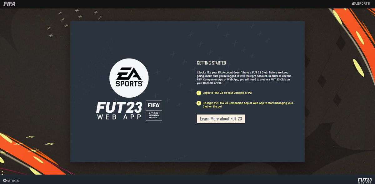 AverageUTPlayer's tweet photo. Is anyone else getting this? I was on it when it dropped, now apparently I don't have a club? #FIFA23 #FUT23 #futwebapp https://t.co/bsRRgeu83F