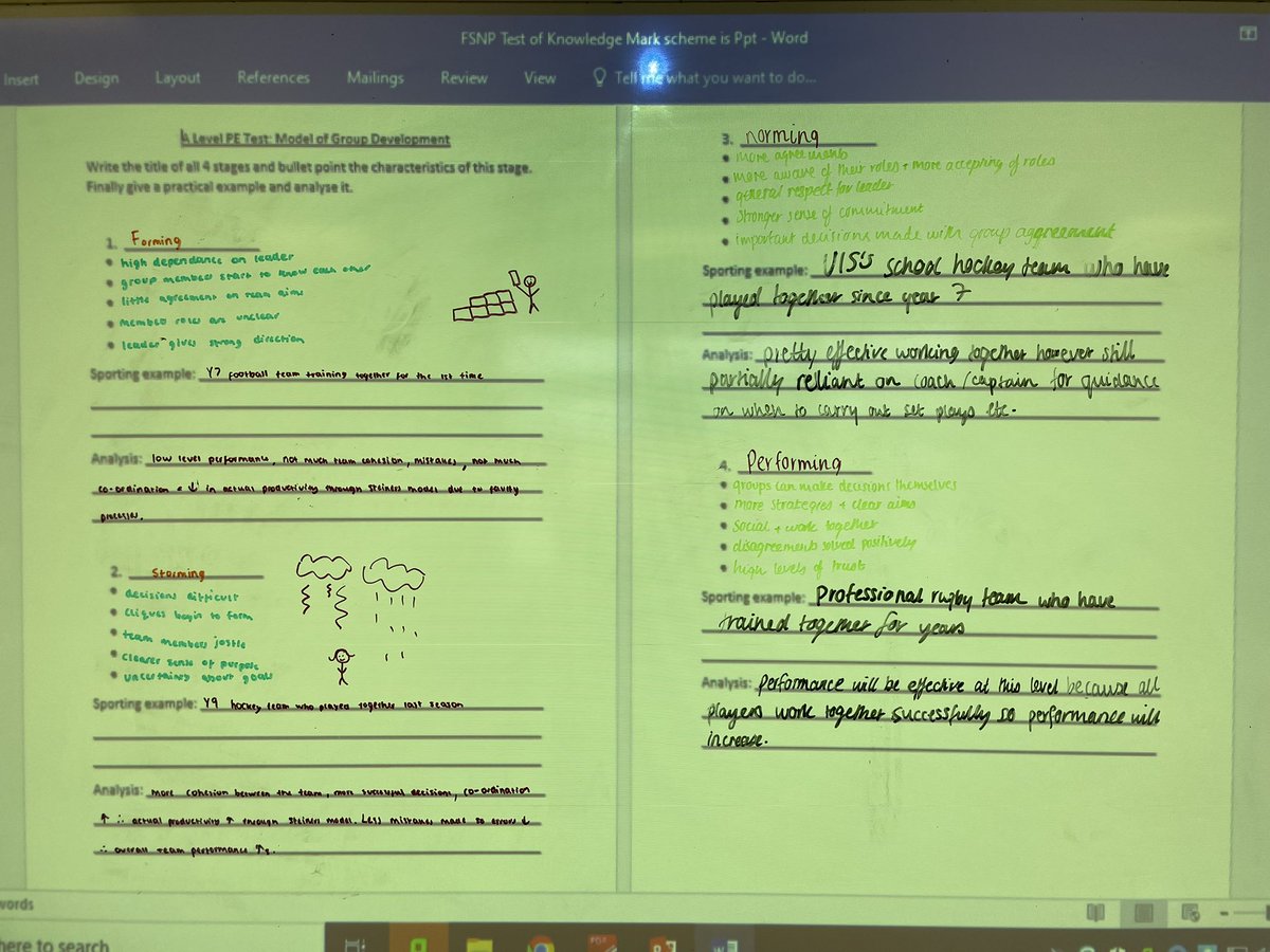 Trying to incorporate lots of different ways of testing knowledge. A level group love a team complete on the whiteboard, so a test paper from previous years projected worked a treat! #physed #pegeeks #alevelpe