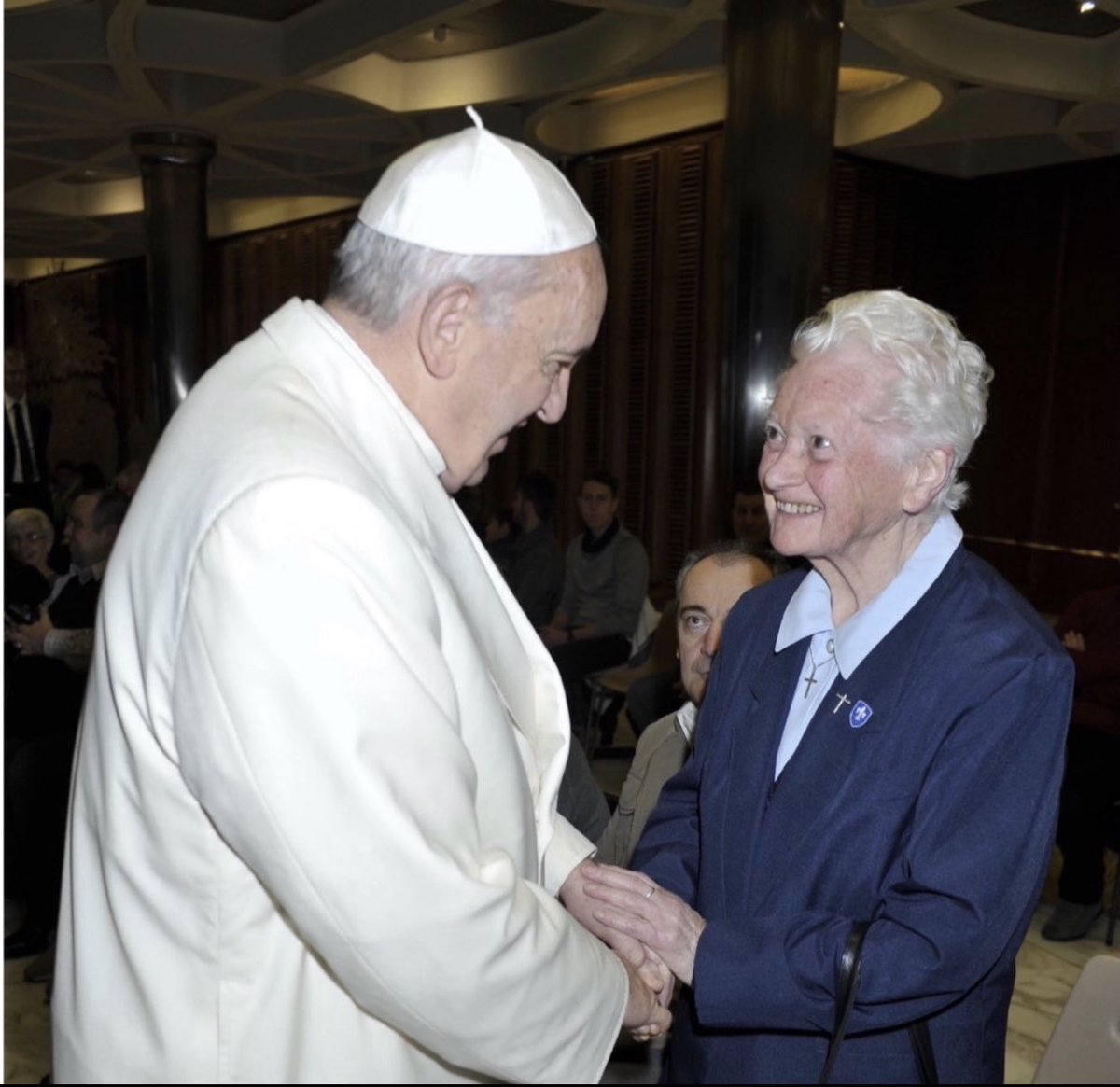 BeaulieuSchool's tweet photo. Happy 98th Birthday Sr Marie Louise from our dear Holy Father, Pope Francis in Rome and with much love from all of us at Beaulieu in Jersey - Ad Multos Annos. https://t.co/30icyvCY1U