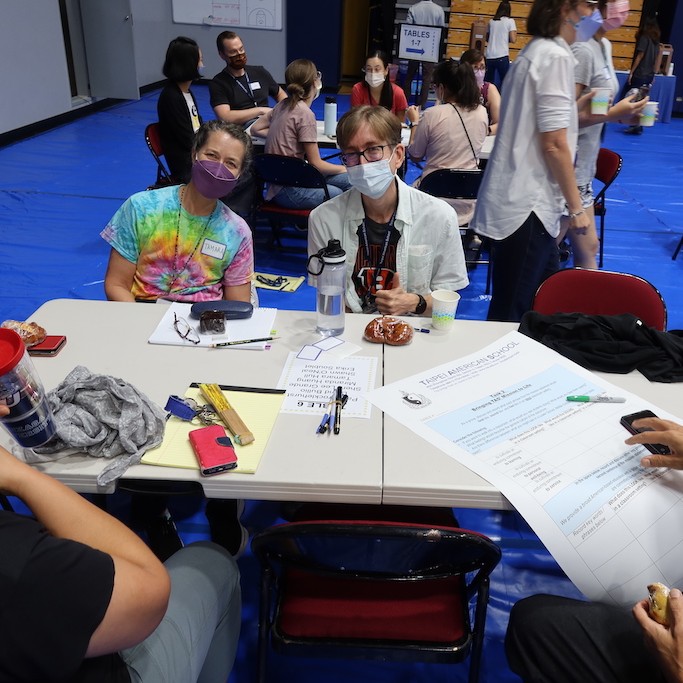 TASNewsFeed's tweet photo. WHEN THE LEARNING NEVER STOPS: #TASFaculty and staff gather to find meaning in the #TASMissionStatement - mindful inquiry, investigation, spirited discussions, note-taking, and evaluations. Plus, regular snack breaks.
#ProfessionalDevelopment #TaipeiAmericanSchool https://t.co/j6ABQd58vs