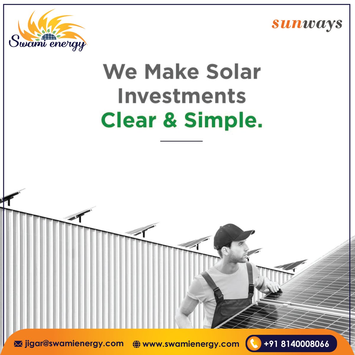 swamienergy's tweet photo. We make #Solar investments clear &amp;simple

#Solarenergy is the most adaptable renewable energy source, and it is now accessible to the majority of homes. As the cost of solar energy continues to rise

🌐https://t.co/9ECgfext32

#SwamiEnergy #સૂર્યગુજરાતરૂફટોપયોજના #SolarSubsidy https://t.co/EUVzTjHmeC