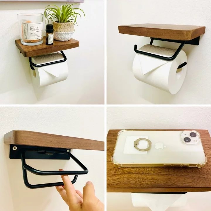 smaly_jp's tweet photo. \自宅のトイレを自分好みにDIY/

🍀完成だからネジで固定するだけ
🍀重厚感あるインテリアに
🍀シングルタイプ
🍀高級木材使用

↓楽天価格 : 2,280円(税込)
https://t.co/sQoRd7rZvY

この他には、更に高級感のあるガラス製も発売されています😊 https://t.co/jzVdAZ1Mhe