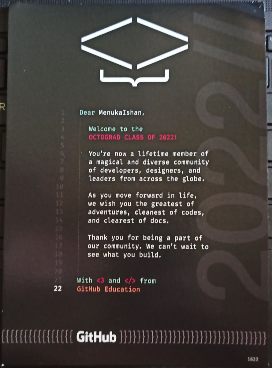 Menuka_Ishan's tweet image. GitHub Graduation class 2022 swags came home 😍 #github #githubeducation #githubgraduation #octograd #octograd2022