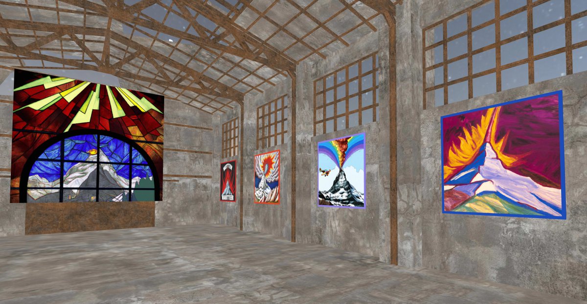 in #swissvolcanos weird warehouse gallery you can now examine the 20 strangest depictions of the erupting matterhorn
#metaverse #nftart #dalle2 #oncyber #AIArtwork 
oncyber.io/swissvolcanos-…
