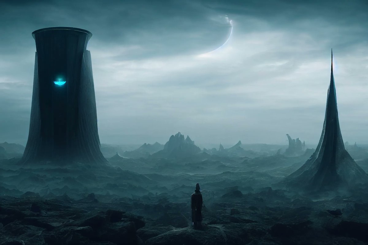 kd__bs's tweet photo. "No one knows where the towers came from, but it's clear they're changing the land, preparing it for what comes next" (4/4)
#SeptembAIr Day 21 Theme: Tower
- KDVBS

Artwork created with #midjourney

#AIart #aiartcommunity #digitalart #scifi #landscape #SeptembAIr2022 https://t.co/RNJLbHbr2O