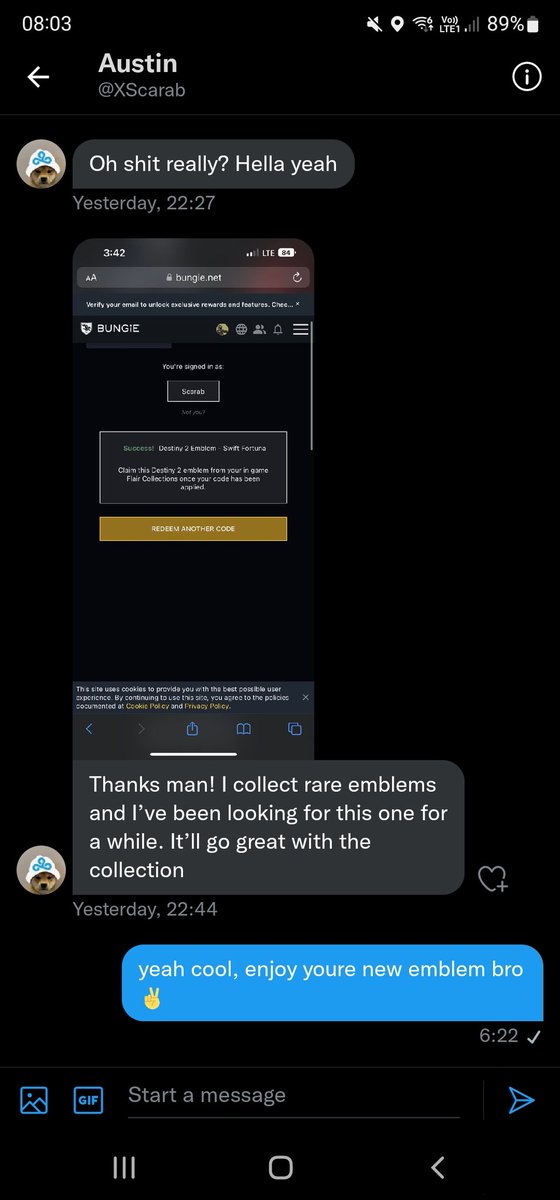 LordEmblemD2's tweet photo. here you see, @XScarab got the code and redeemd it for all who still thinks my giveaways are fake 👀 https://t.co/KJwRQtumYD