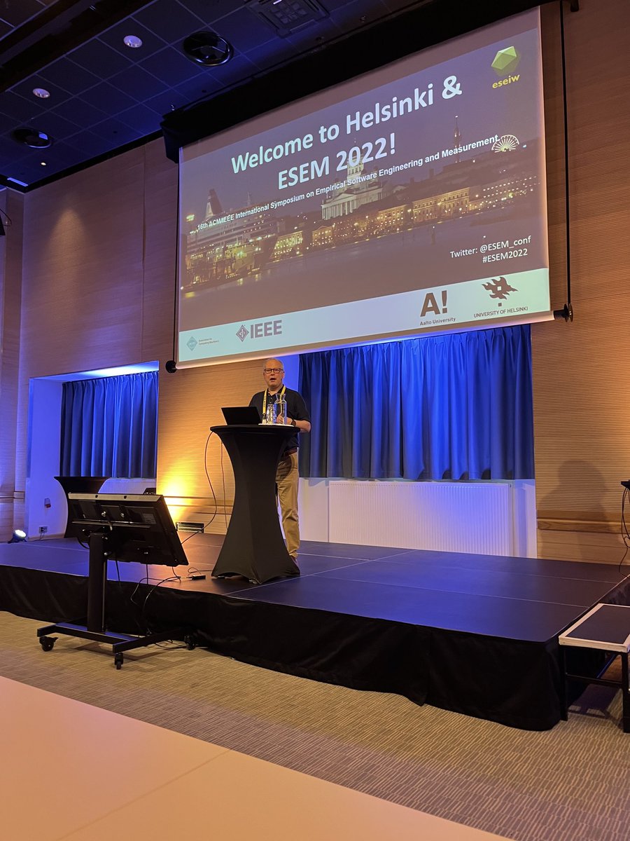 Starting ESEM 2022 in Helsinki- the challenges in developing and managing software. #esem2022, ⁦<a href="/caseweatherhead/">Weatherhead School</a>⁩