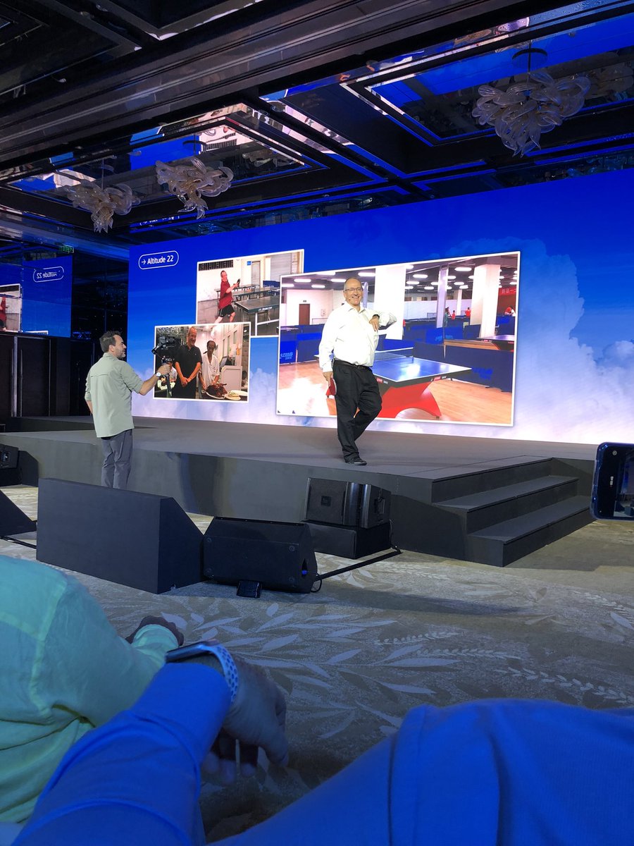 leehayhurst's tweet photo. Another conference first. Amadeus’ CTO Christophe Bousquet comes on stage hitting ping pong balls into the audience. #Altitude22 @AmadeusITGroup https://t.co/lx5Kfem5F7