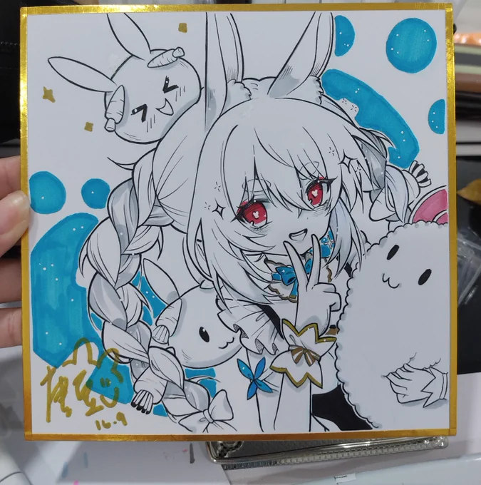 [RT appreciate]Shikishi commission open for Malaysians!(overseas also ok! But the shipping fees will be different depends on countries)15X15cm  colour with copic markerRM60+5(shipping fees)U can also order with me to cod during event ^^#commissionsopen#Commission 