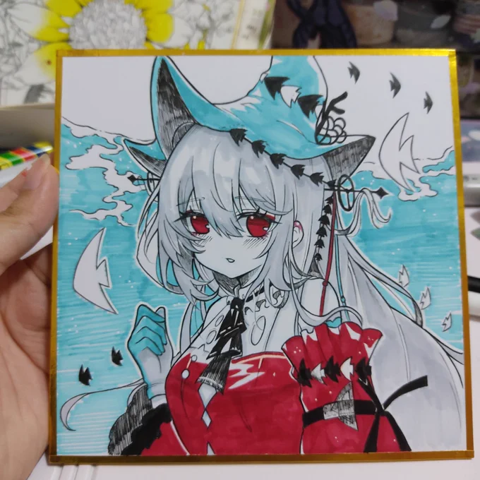 [RT appreciate]Shikishi commission open for Malaysians!(overseas also ok! But the shipping fees will be different depends on countries)15X15cm  colour with copic markerRM60+5(shipping fees)U can also order with me to cod during event ^^#commissionsopen#Commission 