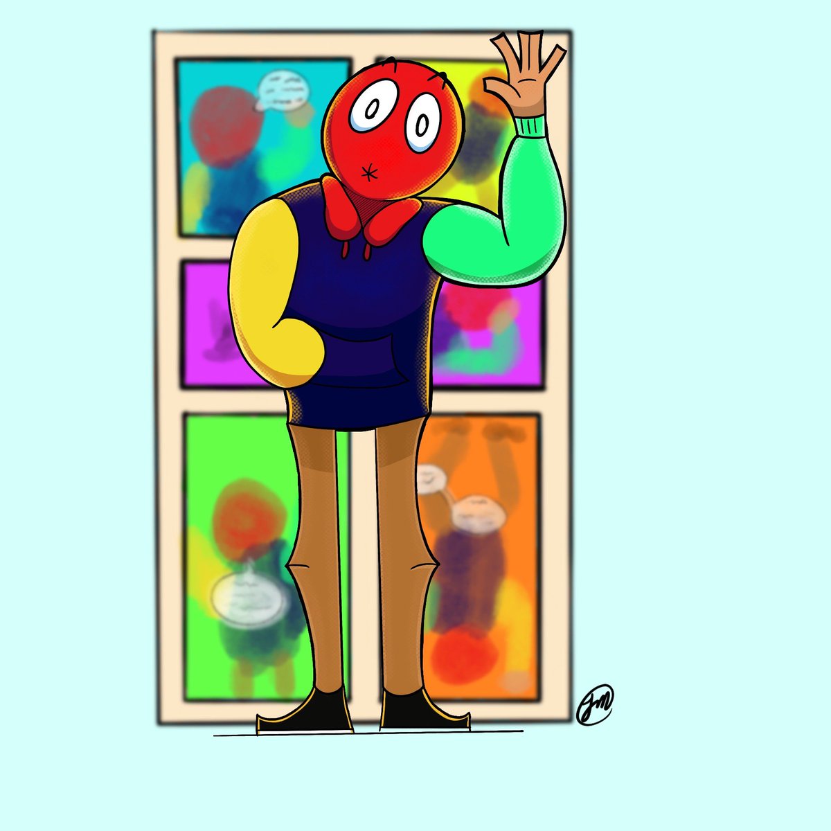 Marvelman001's tweet photo. Made a persona which I like.
Took awhile to figure out what kind of style I wanted to make it. Would like any constructive criticism. #art #artwork #artist #artprocreate #digitalart #digitalillustration #personaart #drawing #ipadart #procreateart #procreate #illustration https://t.co/5MwzFHVAU9