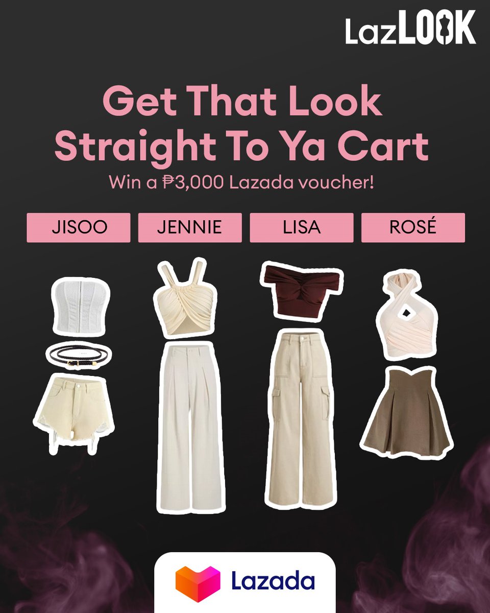 LazadaPH's tweet image. Want these Blackpink-inspired looks? 💗 Get ‘em, get ‘em, get ‘em at #LazadaPH!

Get a chance to win a ₱3,000 voucher for your fashion shopping spree! Just reply with the look you want to get + tag your Blink moots ✨

🛒 lzd.co/LazLook